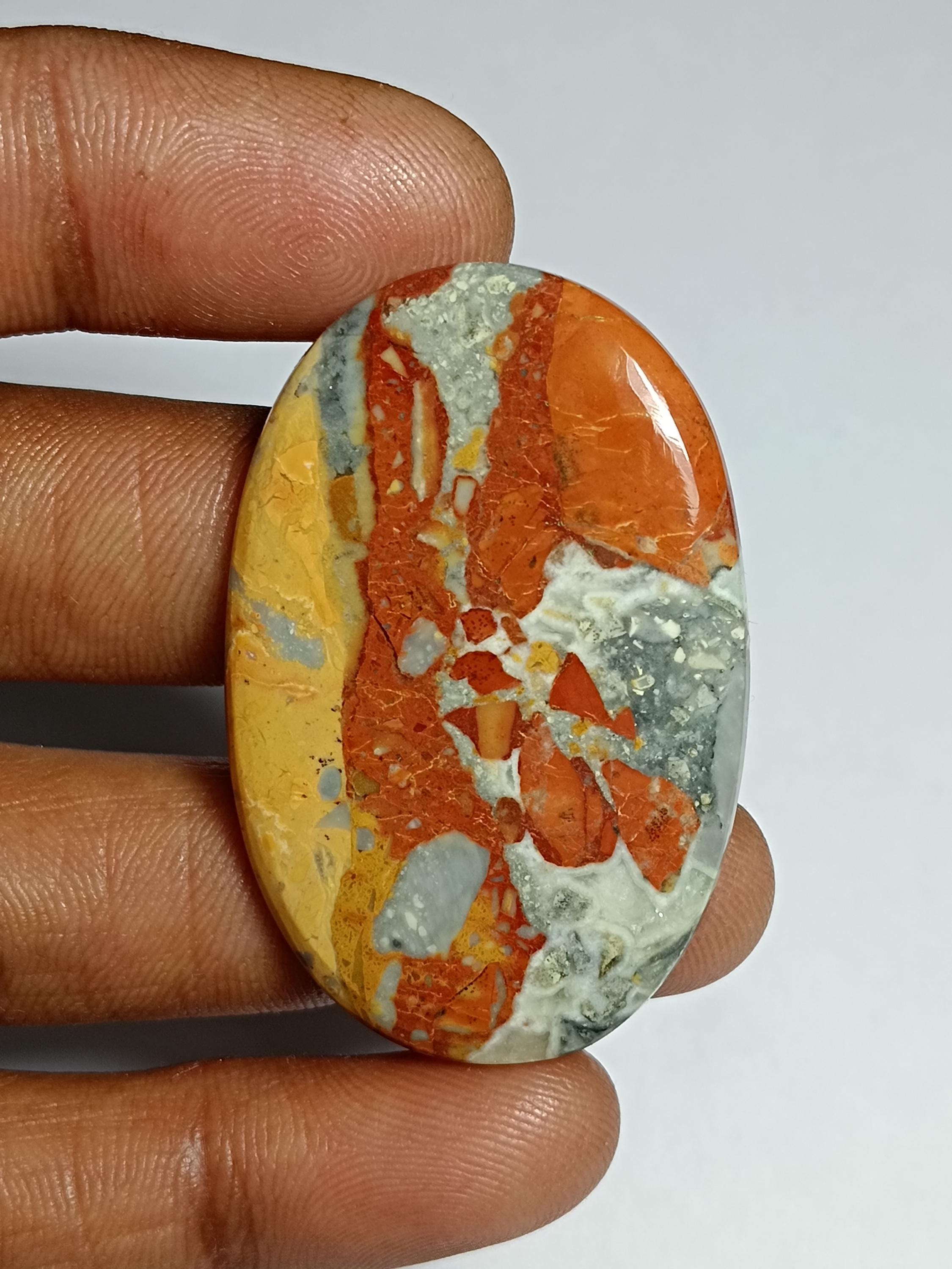 Maligano Jasper Cabochon: Loose Gemstone, 44x29mm, 53cts