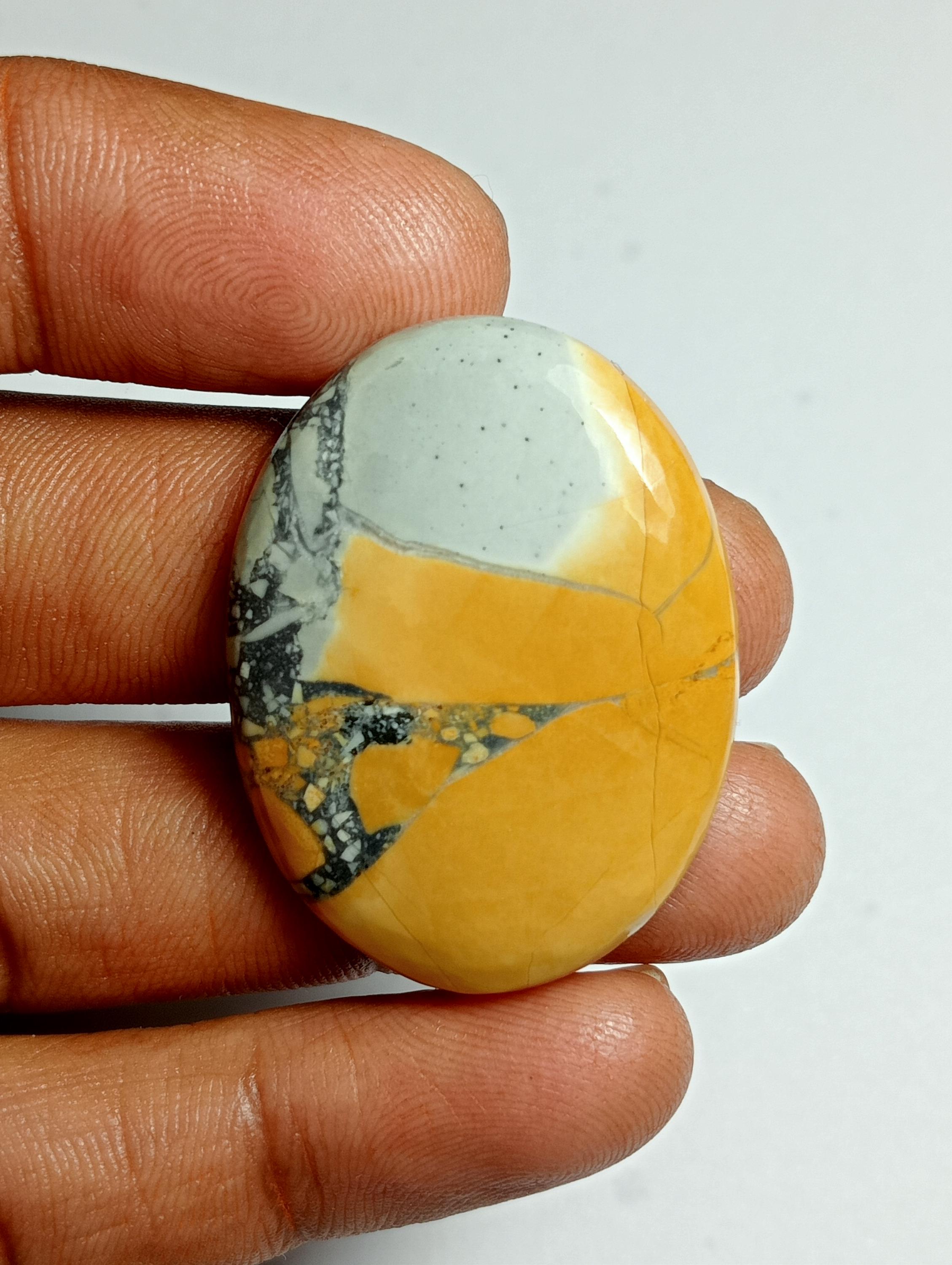 Maligano Jasper Cabochon: Loose Gemstone For Jewelry Making (52cts, 35x26mm) #400