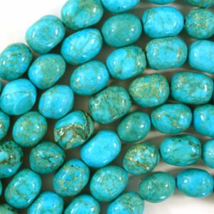 12mm - 14mm Blue Sea Sediment Jasper Pebble Nugget Beads 15.5" Strand