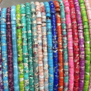 2x4mm Natural Sea Sediment Imperial Jasper Tube Nugget Spacer Chips Loose Beads Wholesale Supply,one Strand 15"