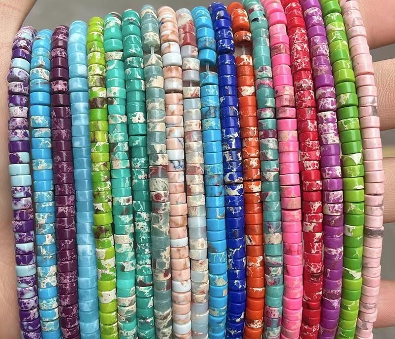 2x4mm Natural Sea Sediment Imperial Jasper Tube Nugget Spacer Chips Loose Beads Wholesale Supply,one Strand 15"