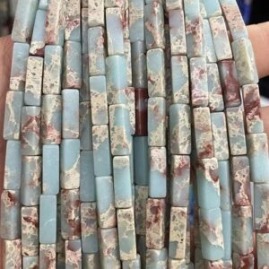 4x13mm Sea Sediment Imperial Jasper Square Nugget Beads,wholesale Loose Beads Supply,one Strand 15"
