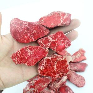 7 Pcs Top Drilled Freeform Jasper,slab Jasper Beads,high Quality Nugget Red Imperial Jasper,slice Gemstone Beads For Diy Jewelry--nt005