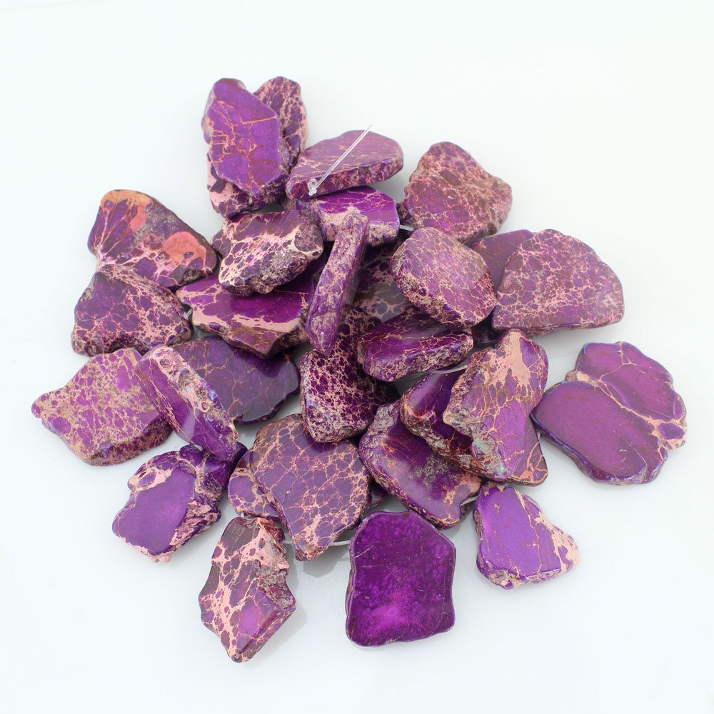 7pcs  High Quality Imperial Jasper Beads,slab Imperial Jasper Beads, Top Drilled Slab  Slice Beads,nugget Beads, Jewelry Supplies--nt002