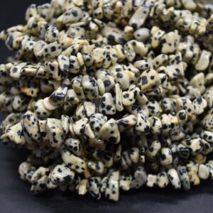 Dalmatian Jasper Gemstone Chips Nuggets Beads - 5mm - 8mm, 32" Strand