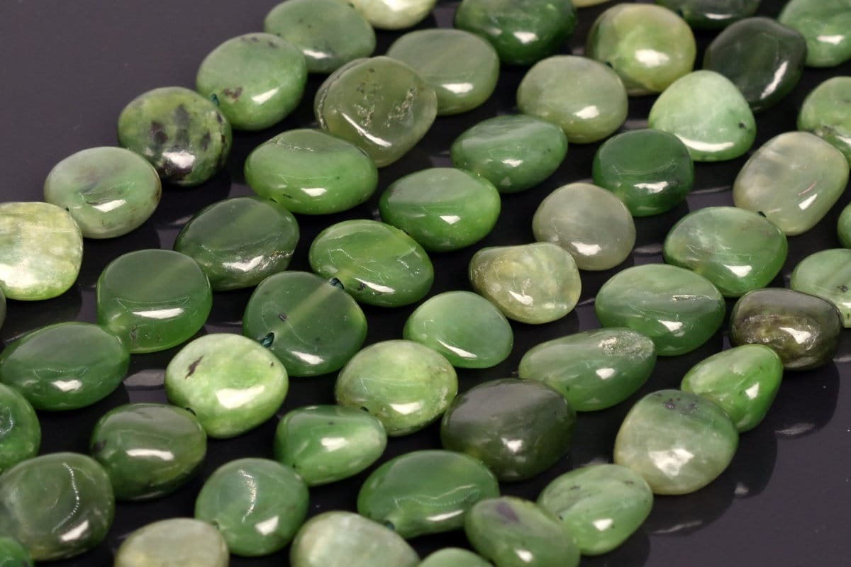 Genuine Natural Green Jasper Loose Beads Grade Aa Pebble Nugget Shape 8-10mm