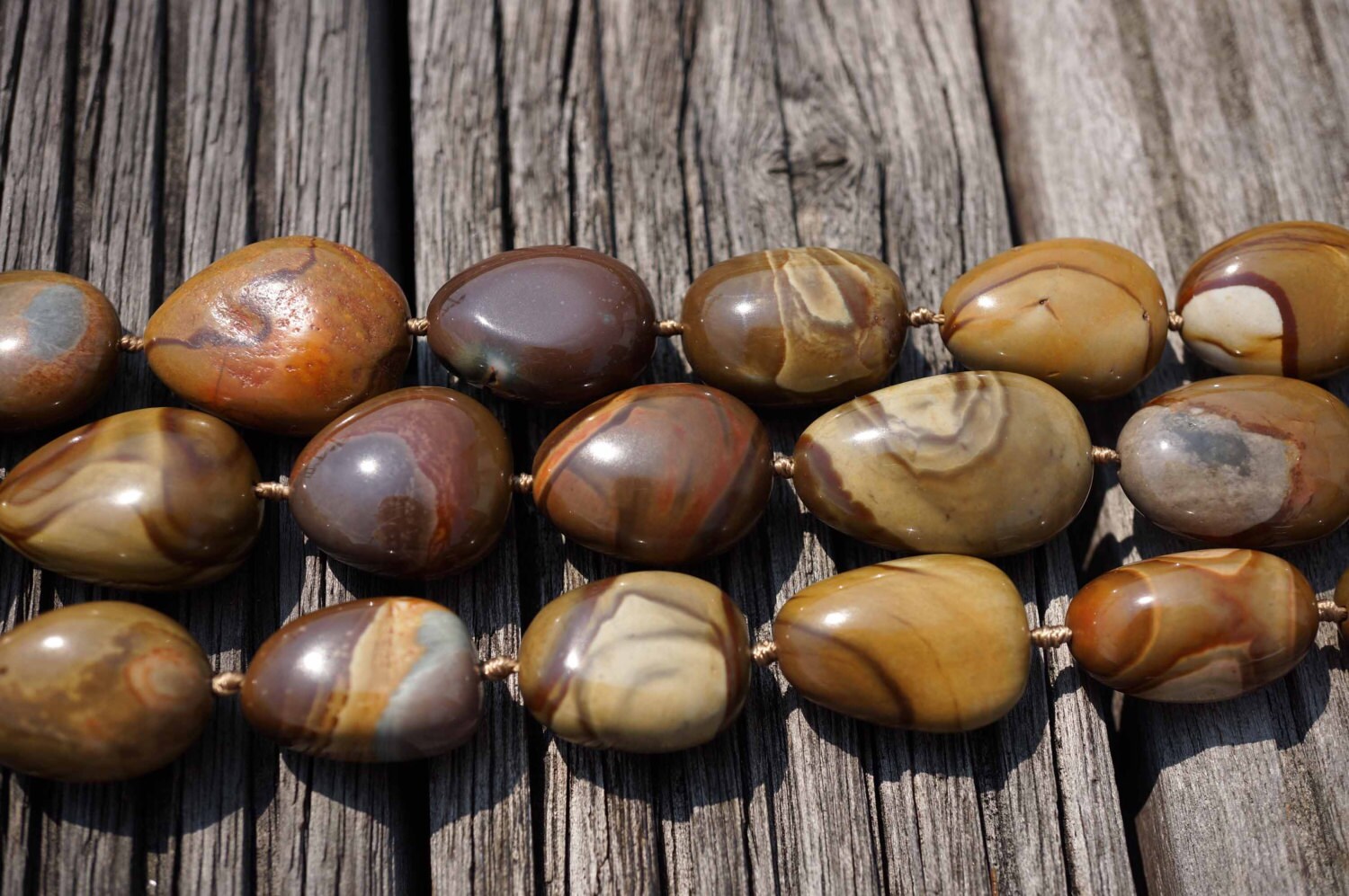 Landscape/ Polychrome Jasper Pebble Beads 14-18mm (etb00389) Unique Jewelry/vintage Jewelry/gemstone Necklace