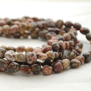 Leopard Skin Jasper Gemstone Tumblestone Nugget Pebble Beads - 5mm - 8mm - 15" Strand