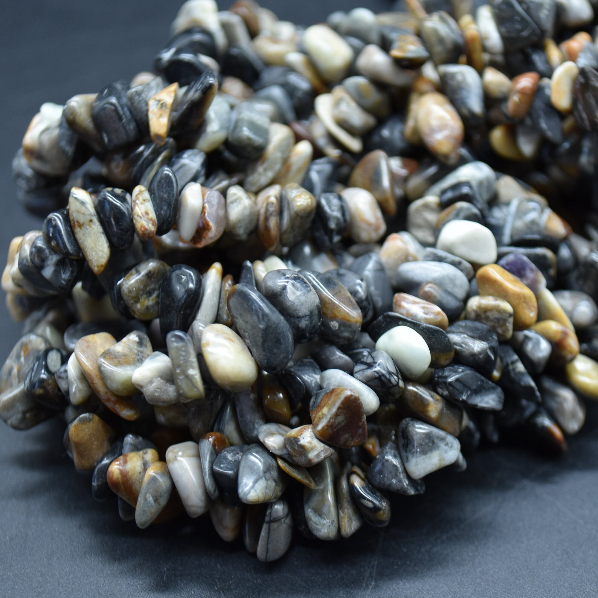 Picasso Jasper Gemstone Chips Nuggets Beads - 5mm - 8mm - 32" Strand