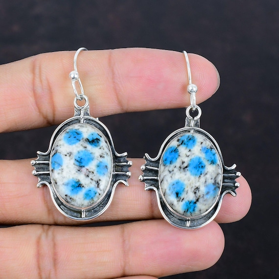 Handmade K2 Jasper Earrings: 925 Sterling Silver, Unique Style