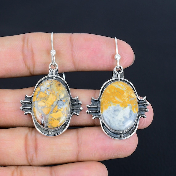 Handmade Maligano Jasper Earrings: 925 Sterling Silver Gemstone Jewelry Handmade Maligano Jasper Earrings: 925 Sterling Silver Gemstone Jewelry