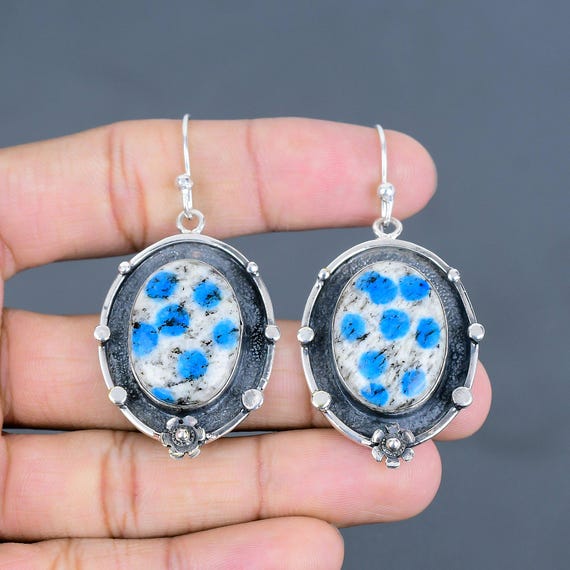K2 Jasper Earrings: Handmade 925 Sterling Silver Gemstone Jewelry