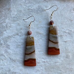 Picasso Jasper Sterling Silver Drop Earrings: Handmade Dangle Jewelry