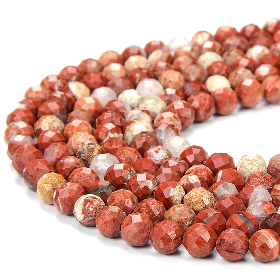 Natural Brecciated Jasper Gemstone Grade Aa 4mm Micro Faceted Round Beads 15 Inch Full Strand Bulk Lot 1,2,6,12 And 50 (80018252-p100)
