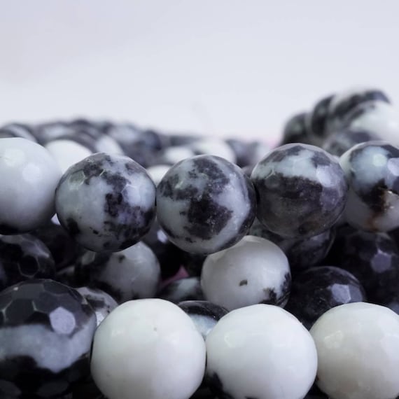 Zebra Jasper Beads (round)(faceted)(4mm)(6mm)(8mm)(10mm)(16"strand)