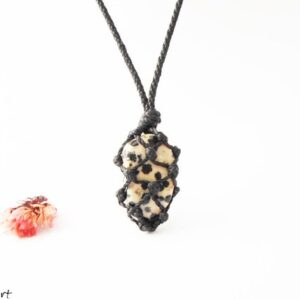 Dalmation jasper stone necklace
