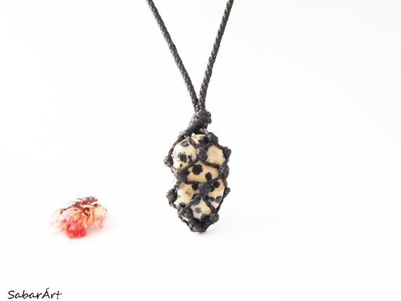Dalmation Jasper Stone Necklace Dalmation Jasper Stone Necklace