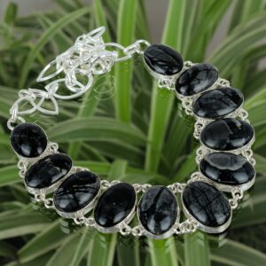 Handmade Picasso Jasper 925 Sterling Silver Necklace: Adjustable Gemstone Jewelry