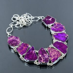 Purple Sea Sediment Jasper Necklace: Handmade 925 Sterling Silver