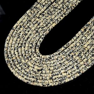 4X2MM Dalmation Jasper Gemstone Heishi Discs beads Loose Beads BULK LOT 1,2,6,12 and 50 (P16) 4X2MM Dalmation Jasper Gemstone Heishi Discs beads Loose Beads BULK LOT 1,2,6,12 and 50 (P16)