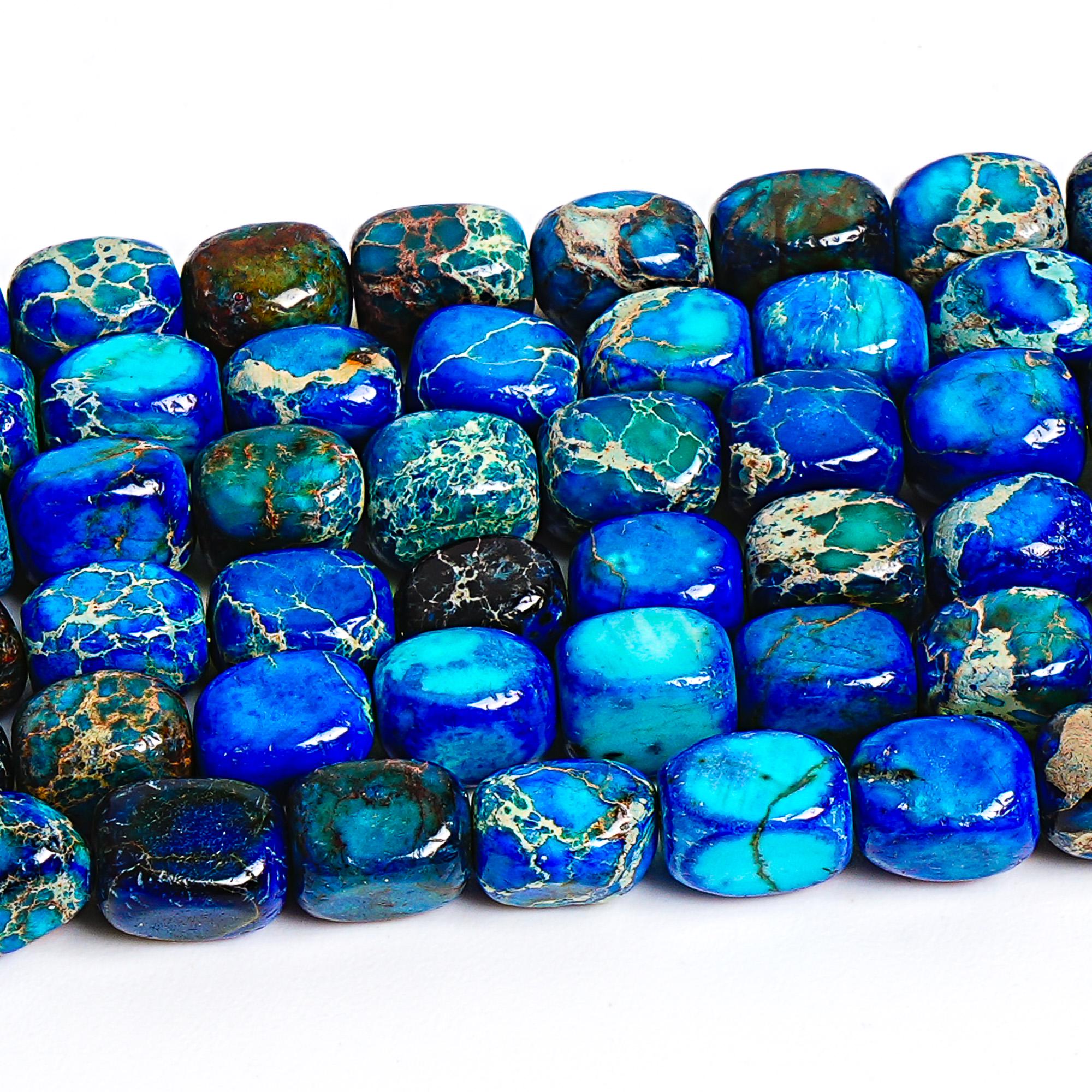 7x5mm Blue Sea Sediment Imperial Jasper Beads Grade Aa Genuine Natural Gemstone Cube Loose Beads 15" Bulk Lot Options (127449-1844)