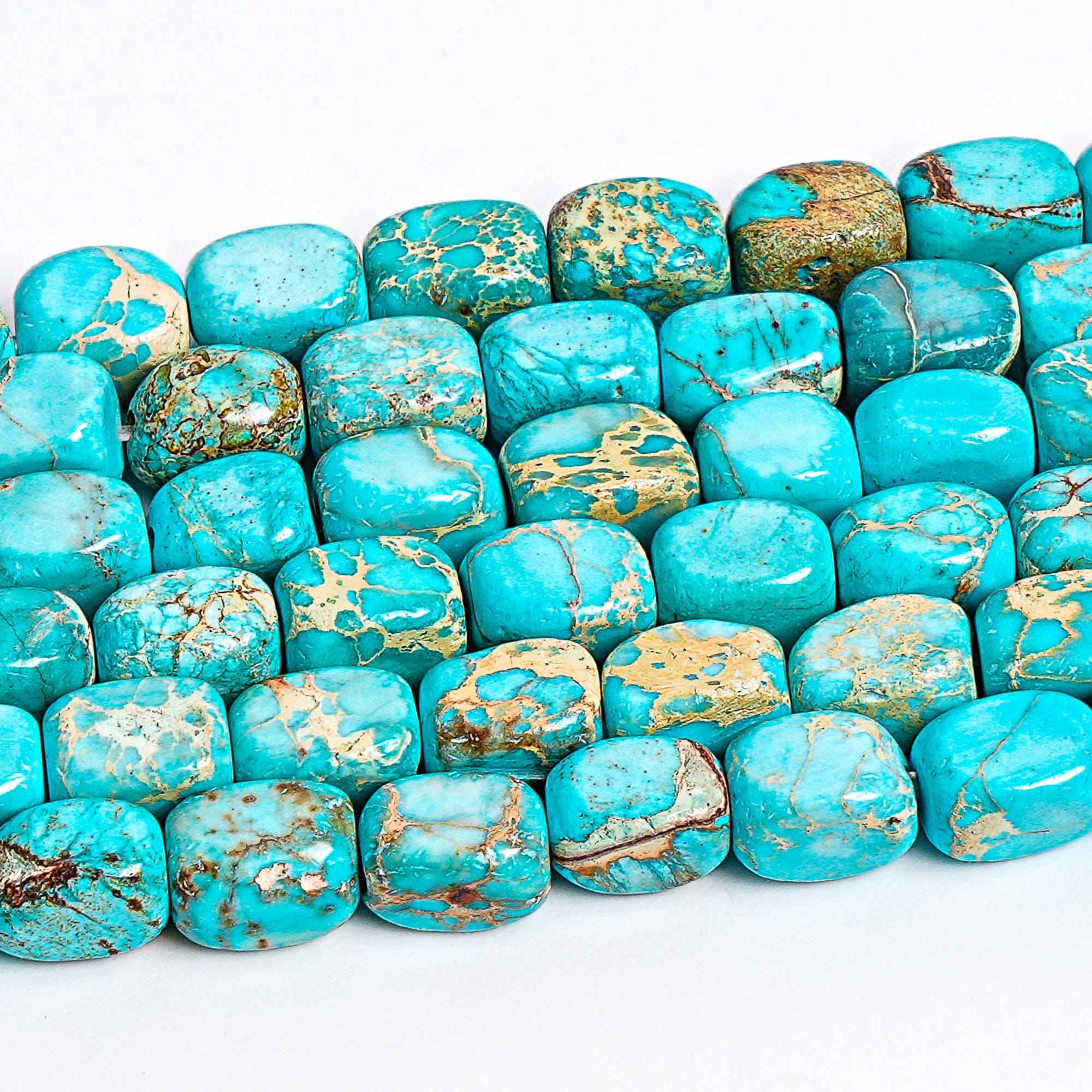 7x5mm Light Blue Sea Sediment Imperial Jasper Beads Grade Aa Genuine Natural Gemstone Cube Loose Beads 15" Bulk Lot Options (127447-1844)