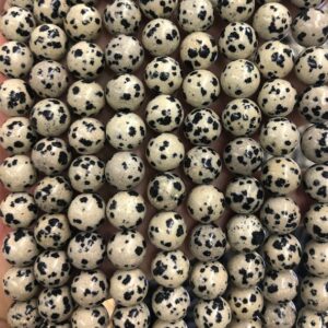 Dalmatian Jasper Beads, Natural Gemstone Beads for Jewelry Making, 15'' Strand