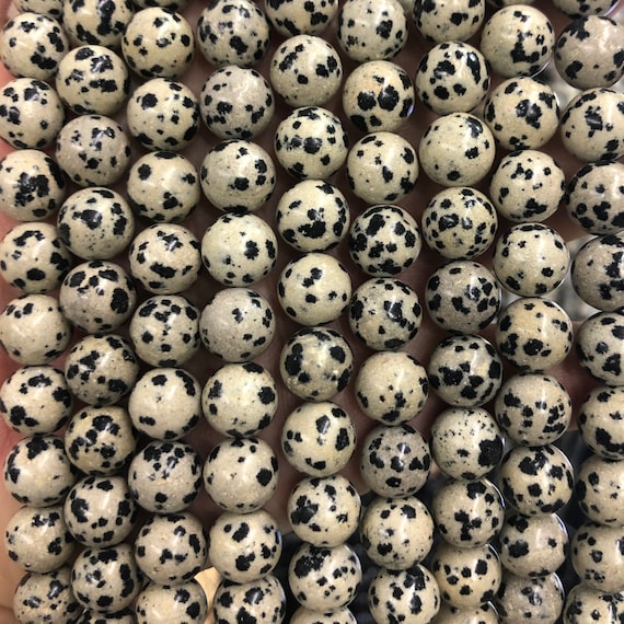 Dalmatian Jasper Beads, Natural Gemstone Beads For Jewelry Making, 15'' Strand
