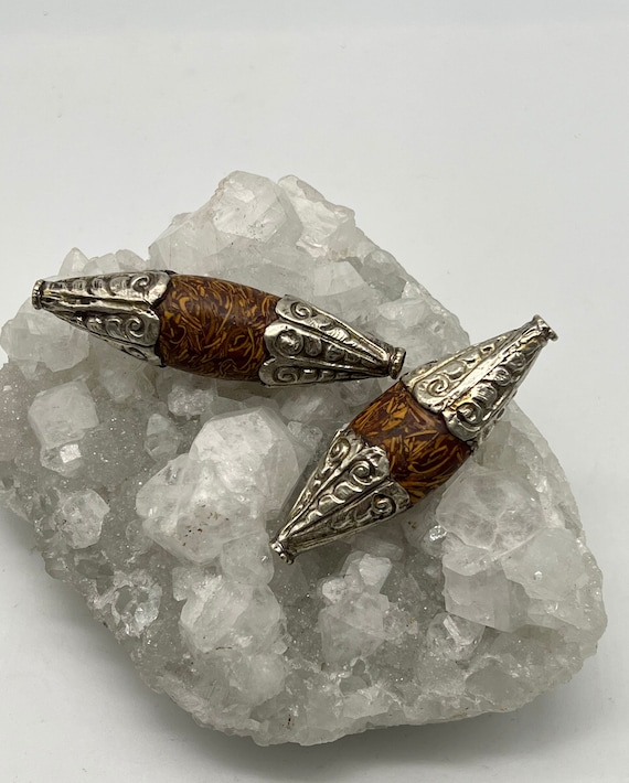 Huge Mariam/elephant Jasper Beads-pair Huge Mariam/elephant Jasper Beads-pair