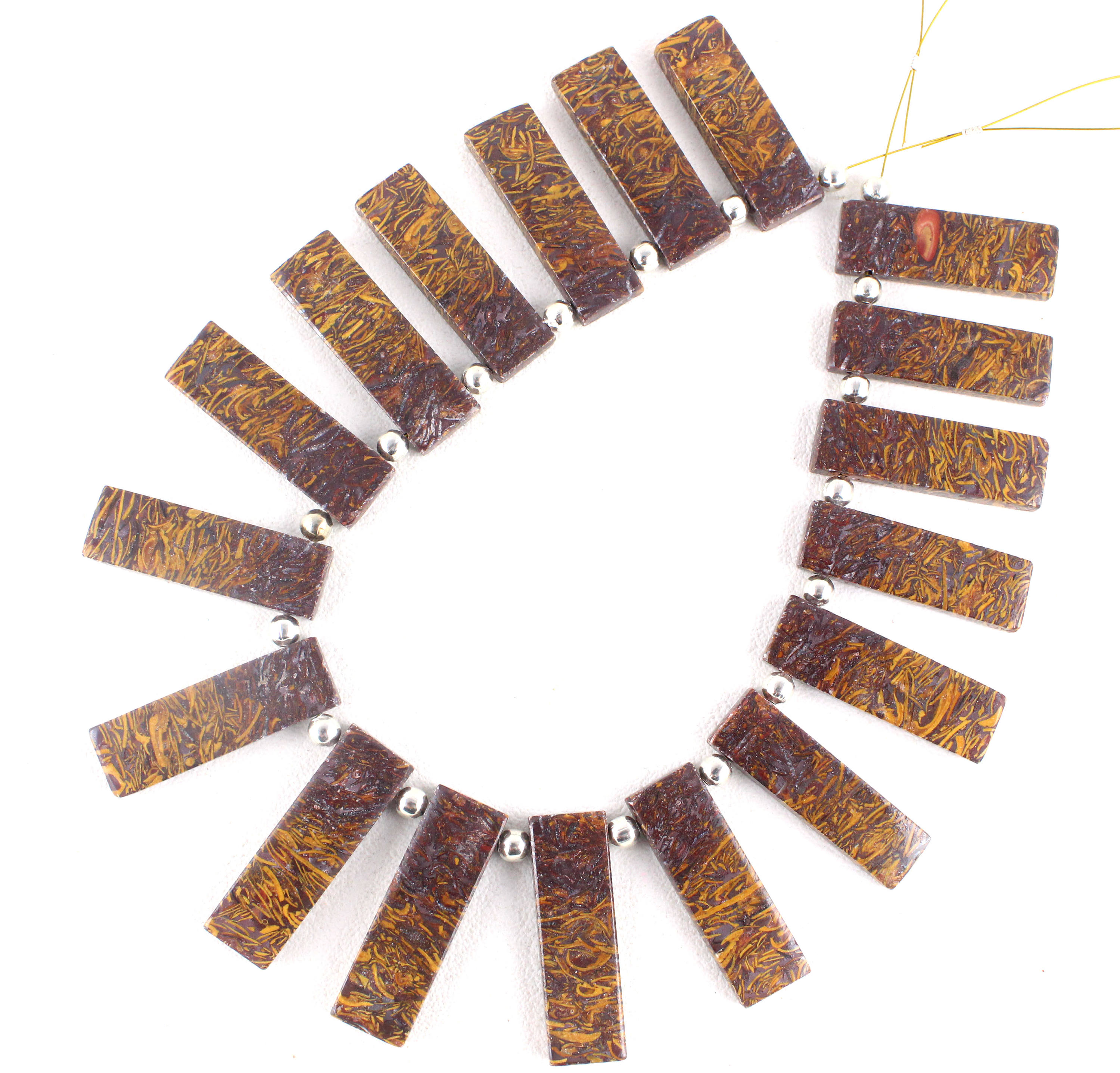 Mariyam Jasper Rectangle Beads: Natural Smooth Gemstone Strand (9x28-10x30mm)