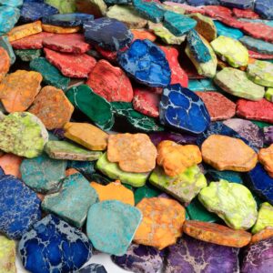 Sea Sediment Imperial Jasper Beads Grade Aaa Freeform Slab Slice Gemstone Beads