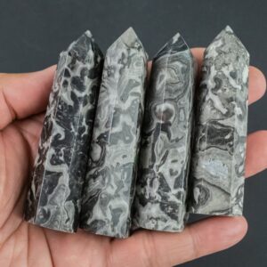 1 Pc Natural Gray Picasso Jasper Obelisk Tower Point wand healing crystal Towers 1 Pc Natural Gray Picasso Jasper Obelisk Tower Point wand healing crystal Towers