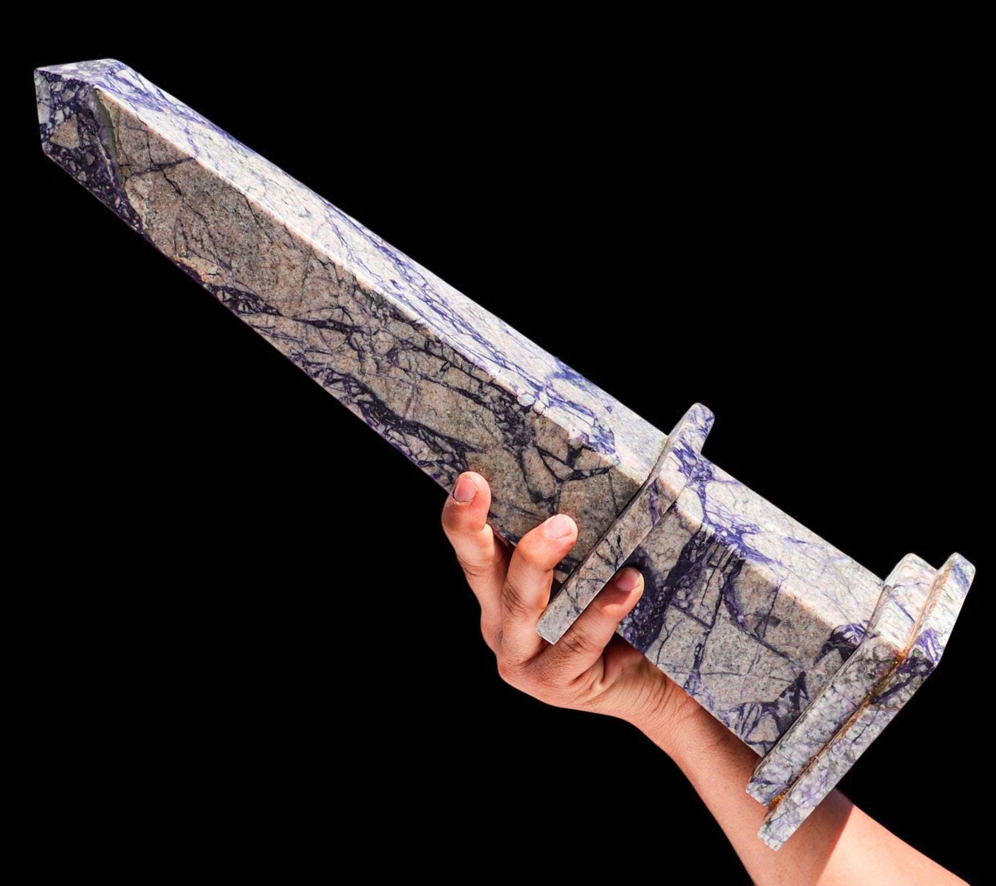Blue Picasso Jasper Obelisk Tower: Chakra Healing Crystal Decor (450mm/18in Tall)