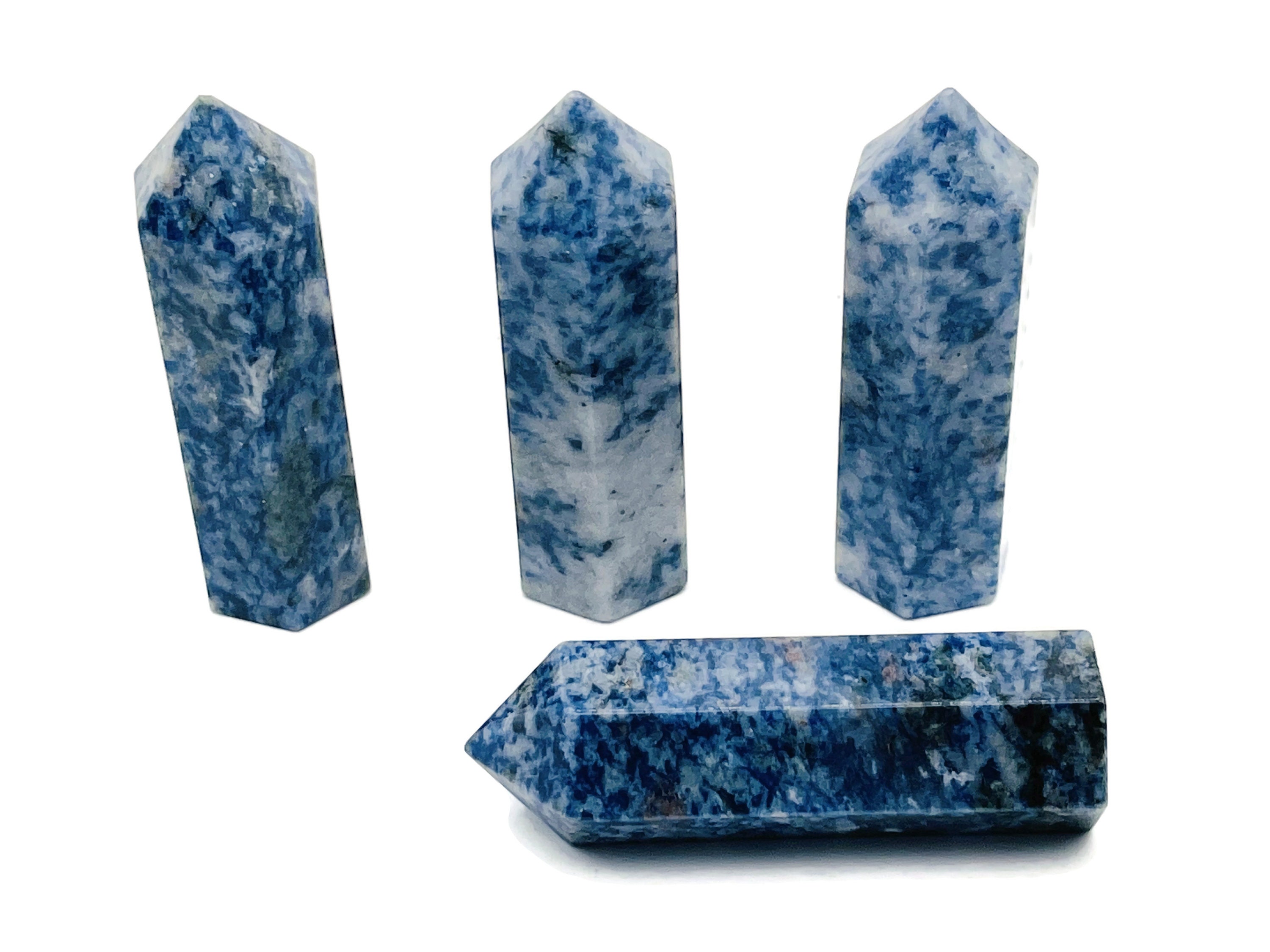 Blue Spot Jasper Obelisk Tower Stone – Obelisk Tower Point Crystals – Natural Blue Spot Jasper Gemstones – Loose Gemstone - Tw1050