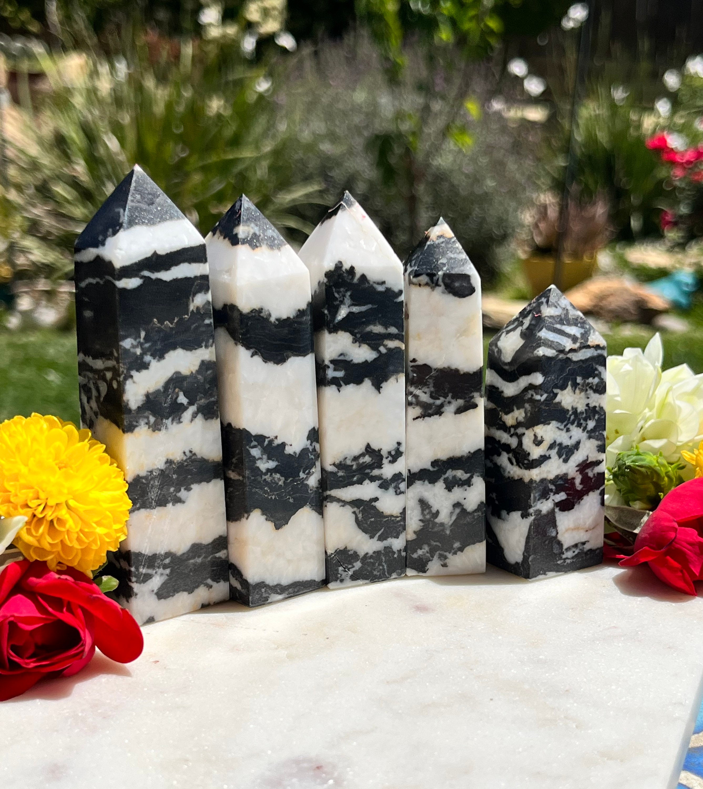 Chunky Black And White Zebra Jasper Tower Point