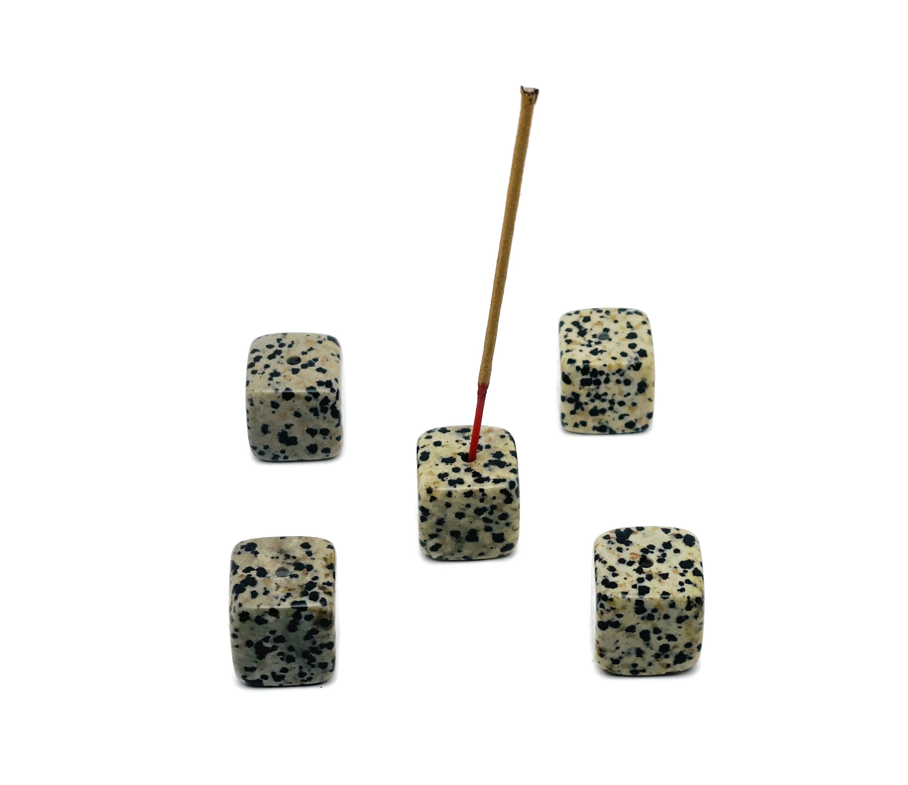 Dalmatian Jasper Crystal Incense Holder - Crystal Stone Incense Stick Holder - Polished Cube Incense Holder - Healing Stone - In1018 Dalmatian Jasper Crystal Incense Holder - Crystal Stone Incense Stick Holder - Polished Cube Incense Holder - Healing Stone - In1018