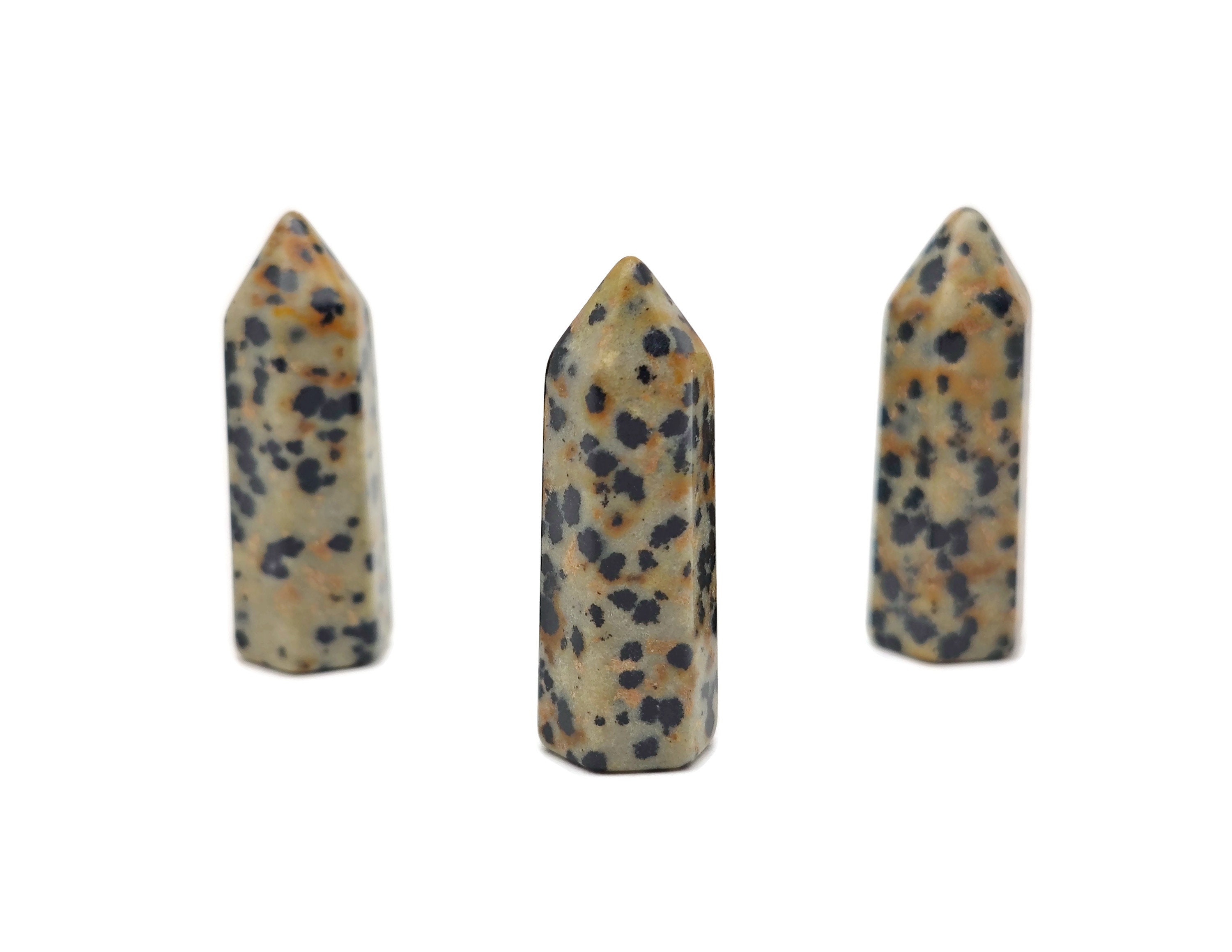 Dalmatian Jasper Crystal Obelisk Tower – Gemstone Tower – Tower Crystal – Hand Carved Crystal Point – Healing Crystal – 40mm – Tw1103