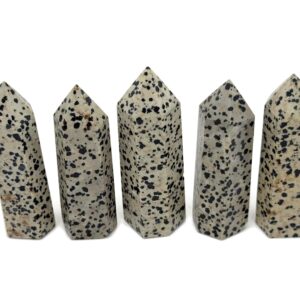 Dalmatian Jasper Obelisk Tower Stone - Gemstone Tower - Meditation Gemstone - Crystal Gifts - Home Crystal Decor - Tw1128
