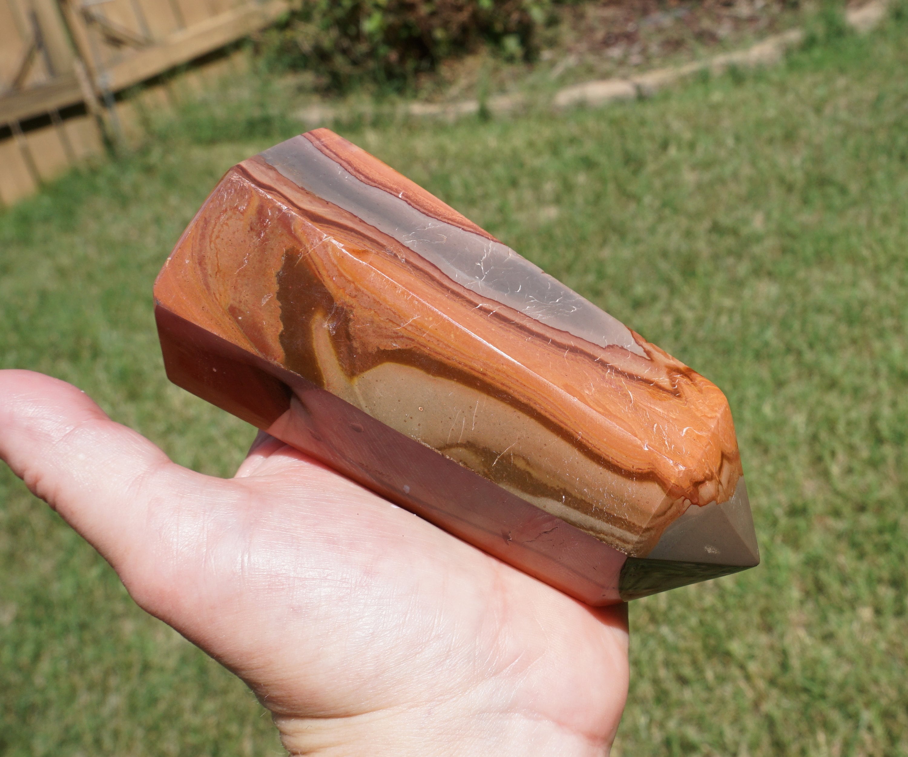 Desert Jasper Point ~ Polished Madagascar Polychrome Jasper Stone ~ 4.7" X 1.8" X 2" ~ 1 Pounds 1 Ounces