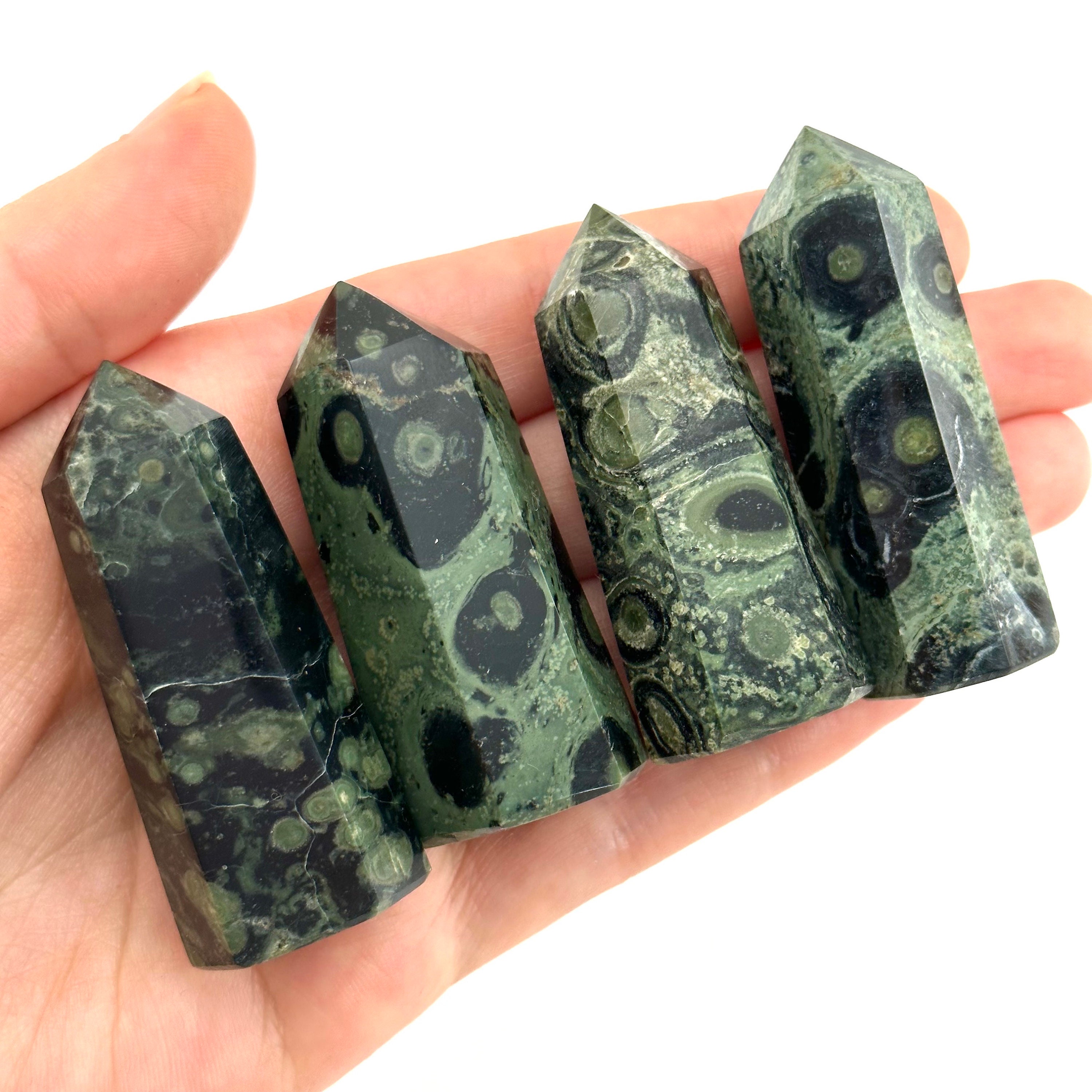 Kambaba Jasper Point | Polished Green Natural Crystal Tower (heart Chakra)