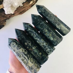 Polished Kambaba Jasper Tower, Natural Crystal Point