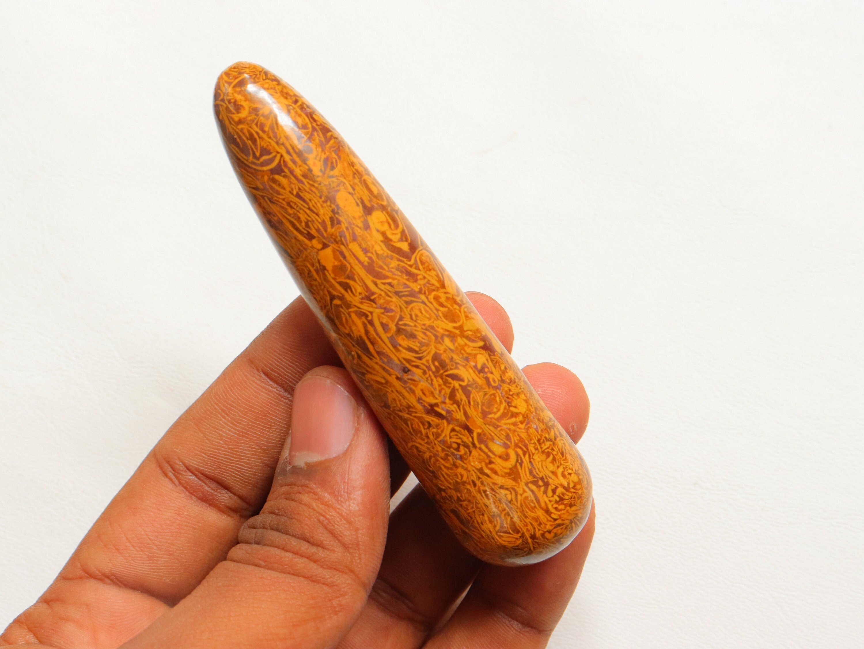 Mariam Jasper Wand Stone, Natural Mariam Jasper Wand, Calligraphy Stone, Meditation Stone, Gift For Her /him, Mariam Healing Chakra Stone