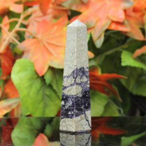 A+ 140MM Picasso Jasper Tower Healing Charged Metaphysical Home Decoration Crystal Obelisk Tower