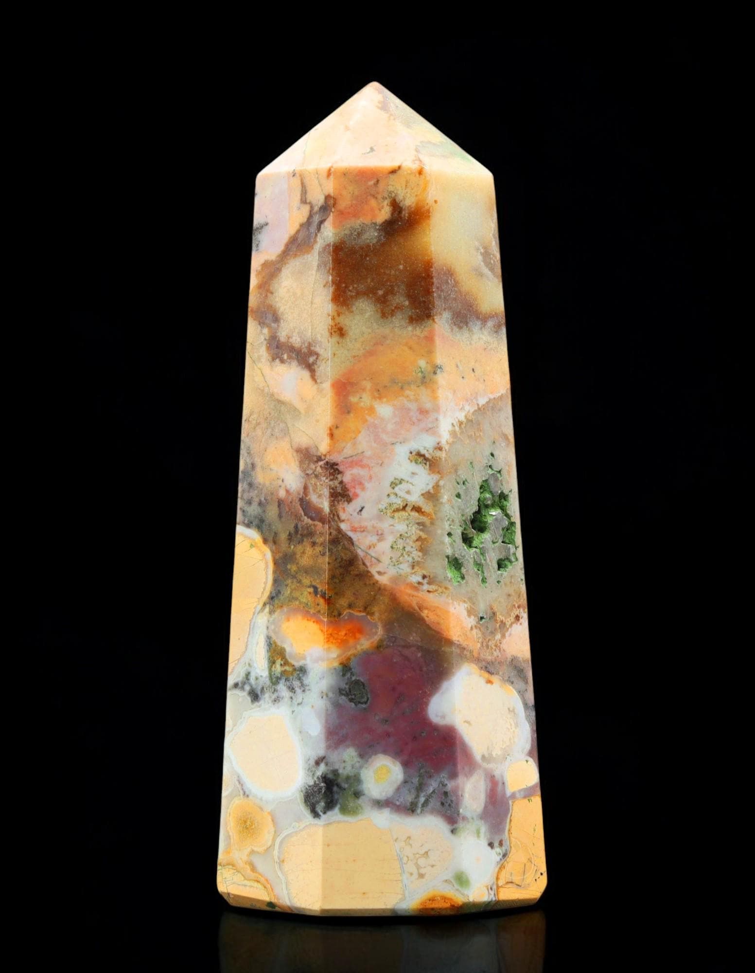 Yellow Cobra Jasper Tower: Chakra Balancing Obelisk, 120mm