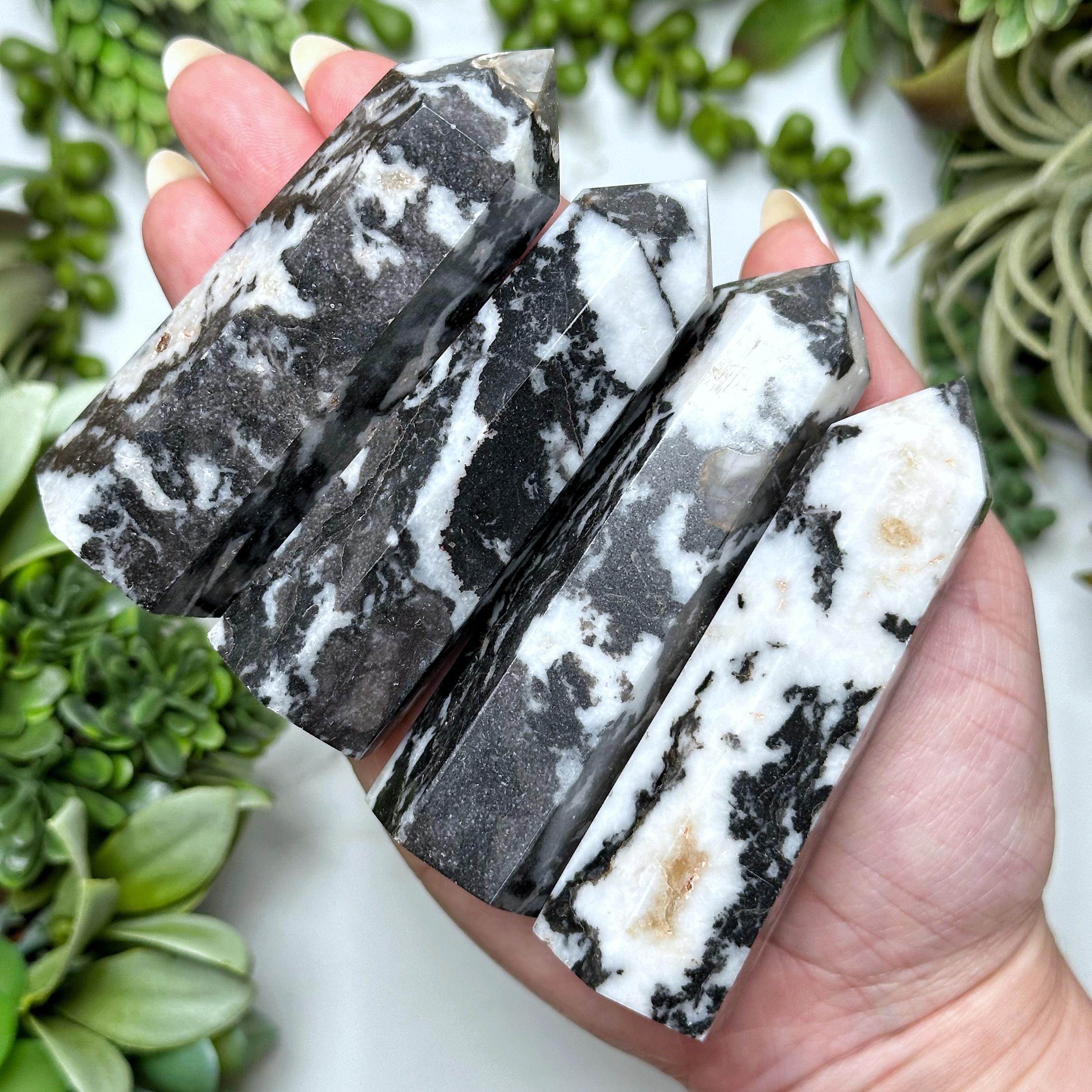 Zebra Jasper Point | S, L | - (polished Black White Crystal Tower, Root Chakra, Healing Stone, Grounding) Zebra Jasper Point | S, L | - (polished Black White Crystal Tower, Root Chakra, Healing Stone, Grounding)