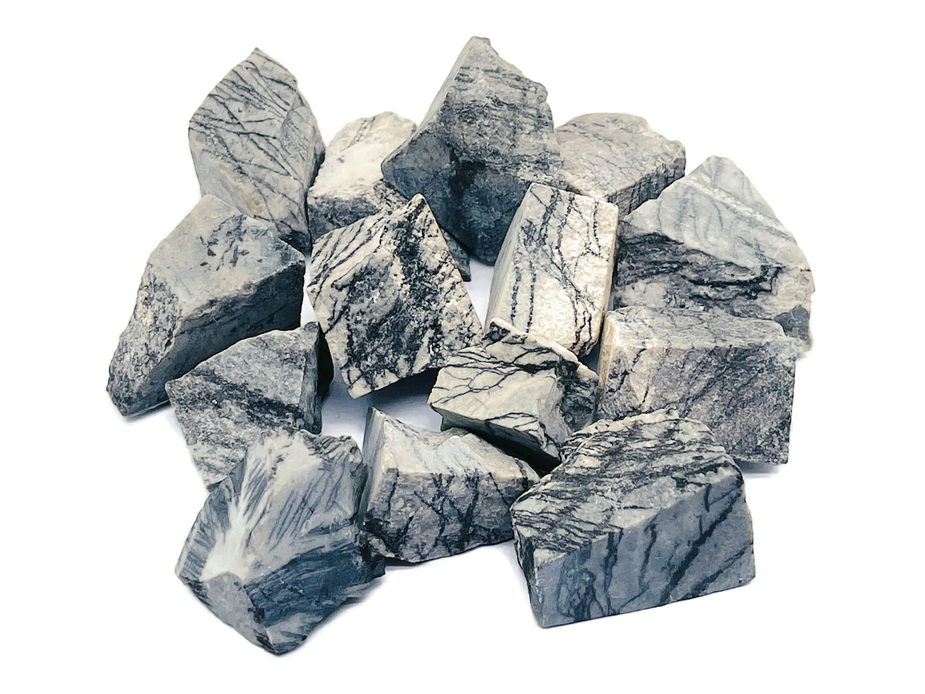 Raw Black Network Jasper – Rough Black Network Jasper – Raw Crystal – Chunk Stones - Ra1131
