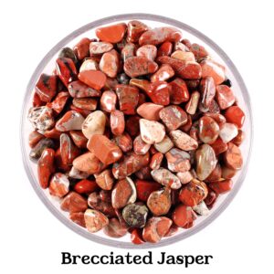 Brecciated Jasper Chip Stones, Red Hematite Mini Crystals, Vitality And Altar Ritual Gem