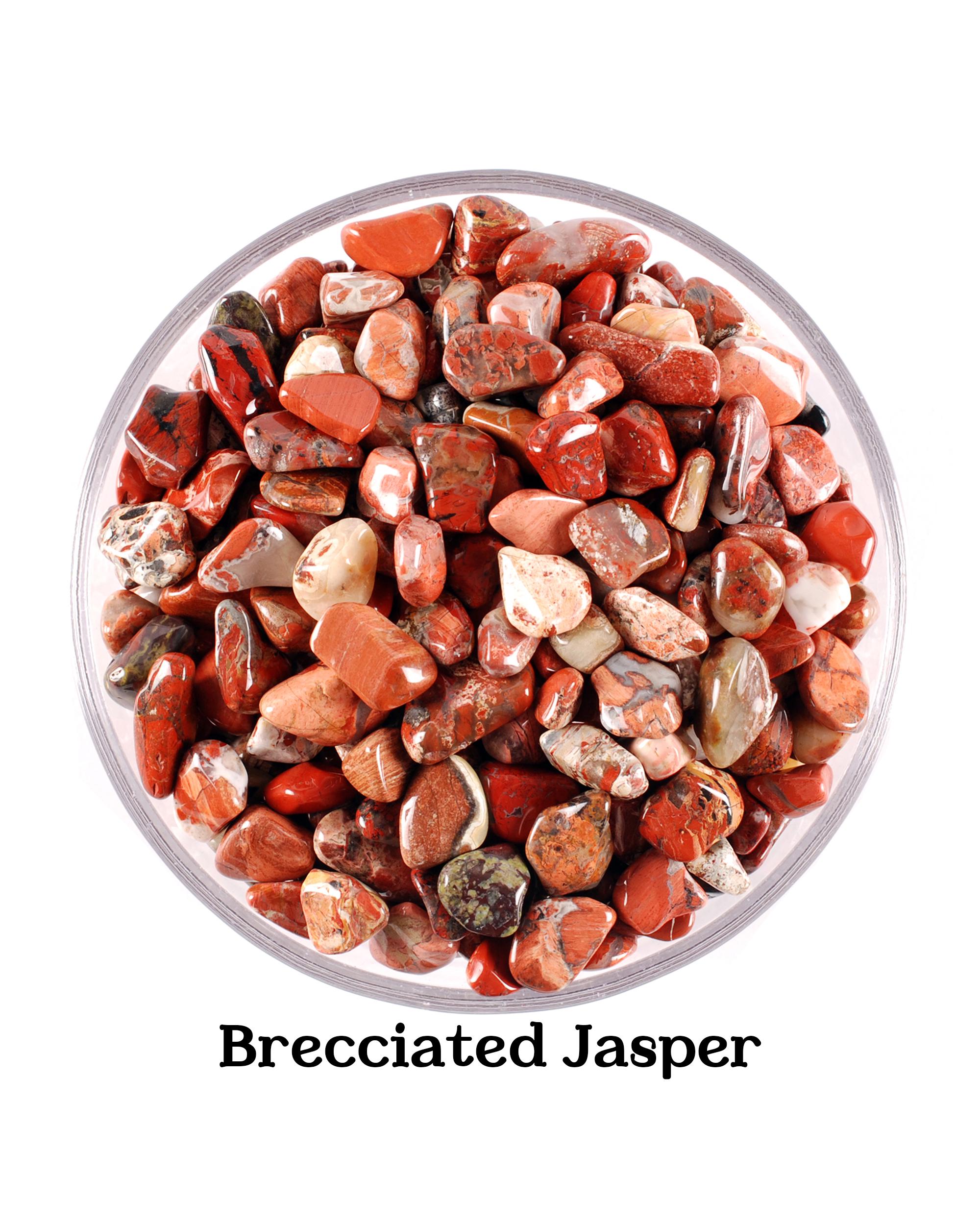 Brecciated Jasper Chip Stones, Red Hematite Mini Crystals, Vitality And Altar Ritual Gem