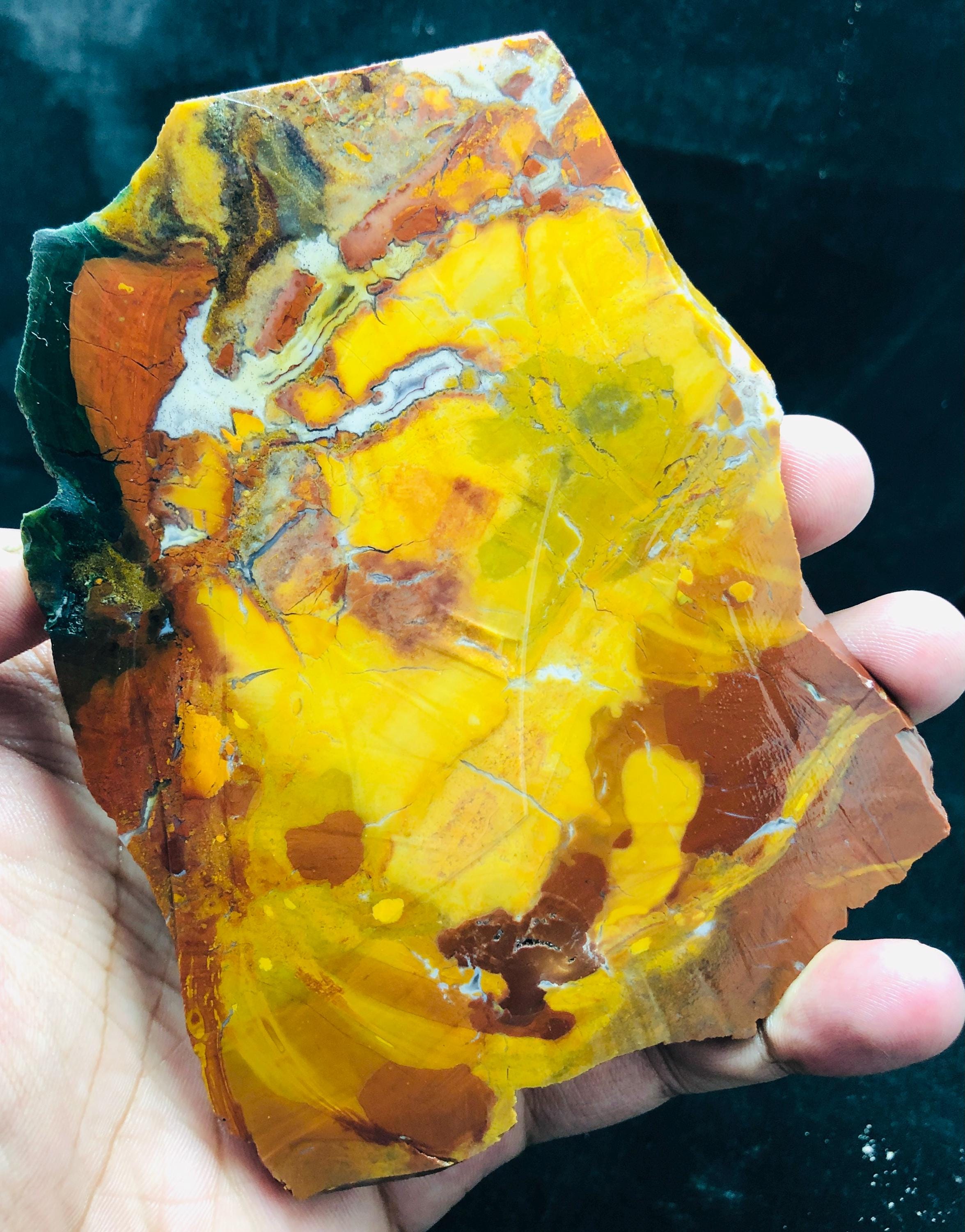 Huge Cherry Creek Jasper Rough Slice | Natural Gemstone 208.7g 123x91x8.3mm