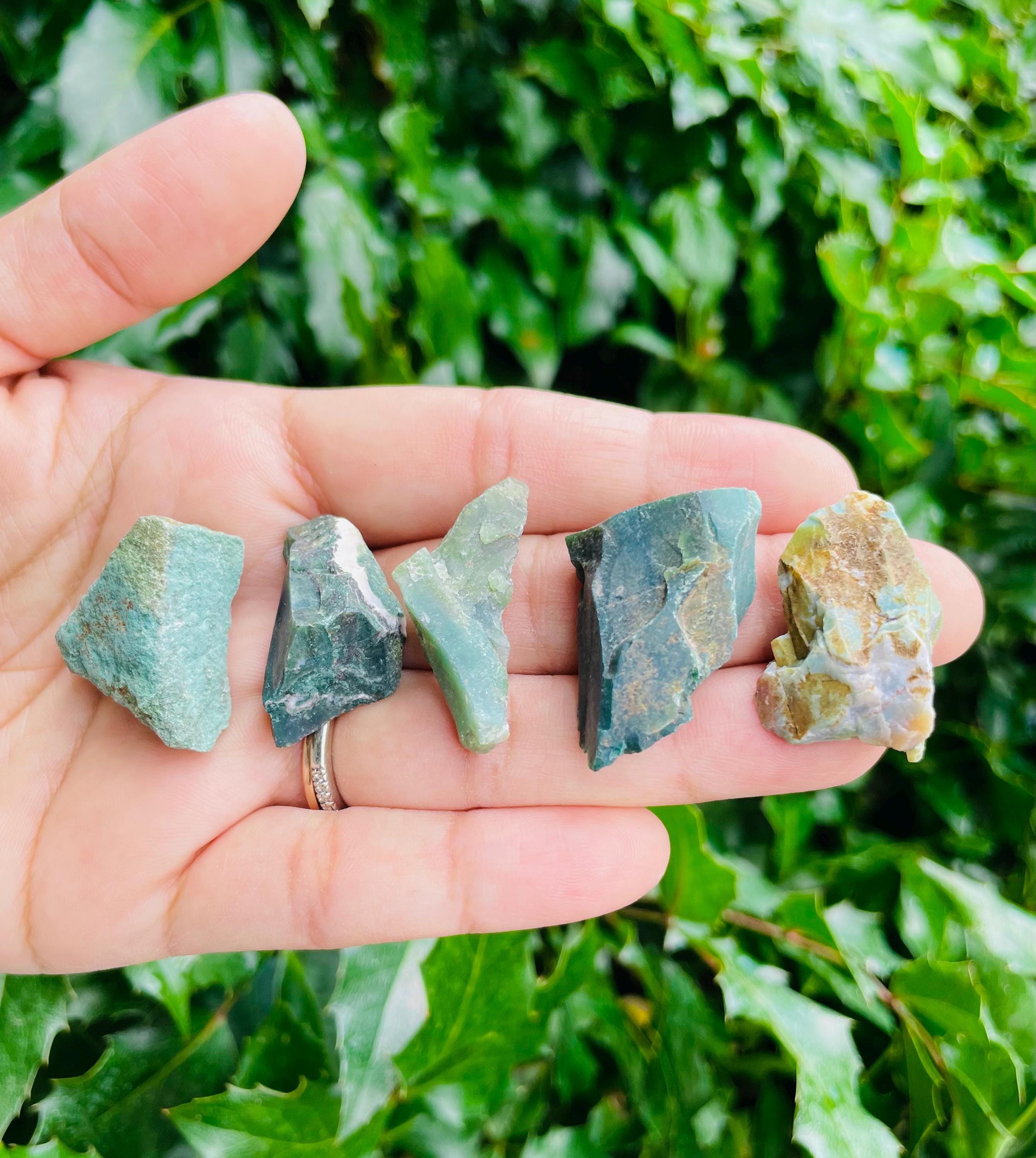 Mini Raw Green Jasper Crystal: Rough Gemstone (22-38mm) Mini Raw Green Jasper Crystal: Rough Gemstone (22-38mm)